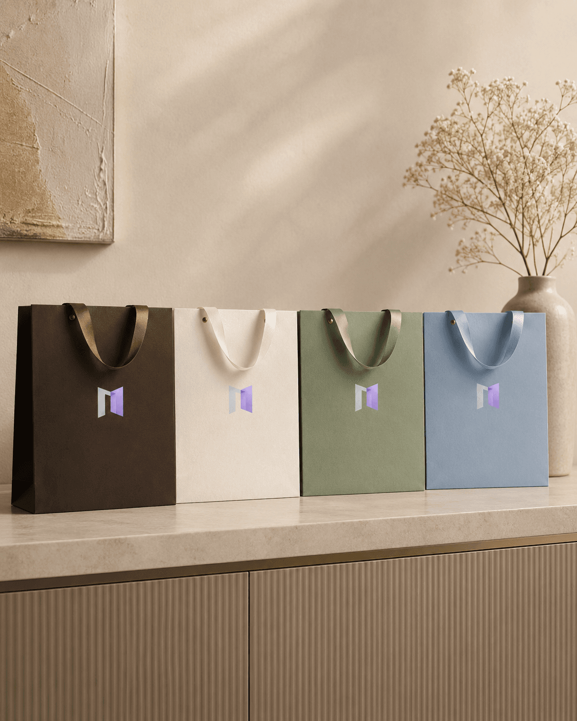 Custom gift bag with full-color logo print