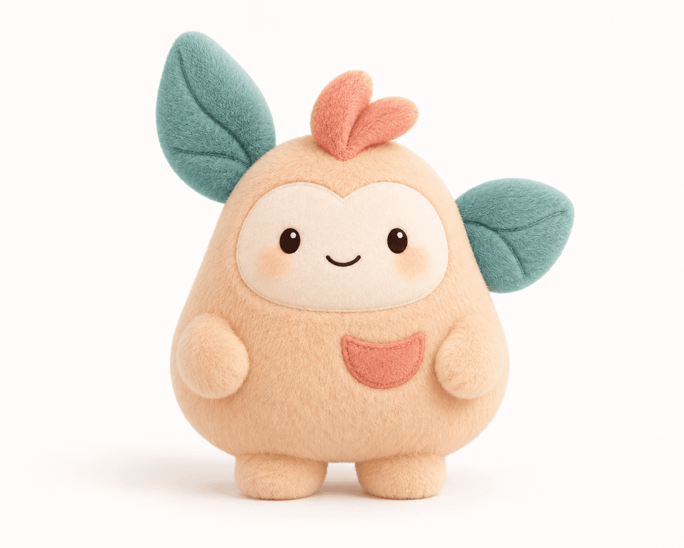 Original apricot avatar with teal leaf ears and coral tuft